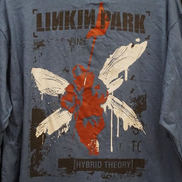 Linkin Park Smoky Blue Long Sleeve Band Graphic Tee Hybrid Theory Size Large - Picture 3 of 4